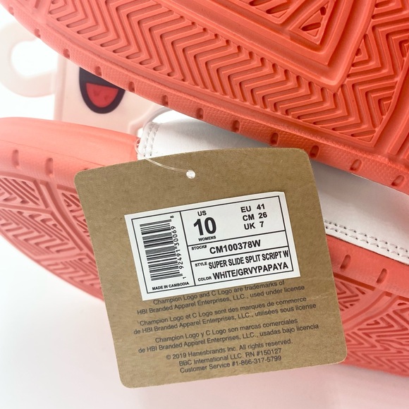New Women's Champion Super Split Script Slide sz10 - Picture 5 of 5